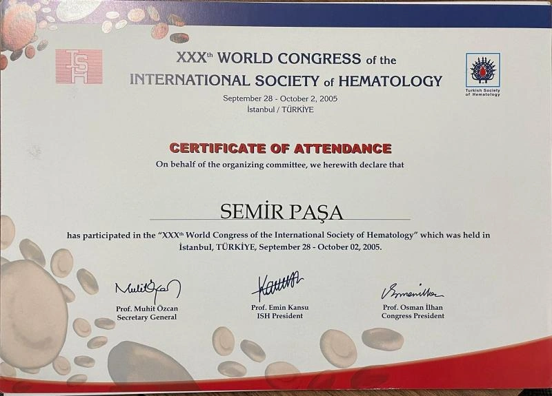 Prof. Dr. Semir Paşa dahiliye alanında akademik kongre katılımı